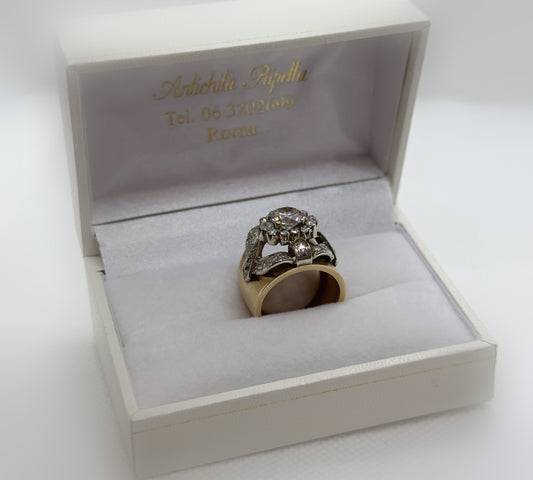 Anello anni '40 oro giallo e diamanti