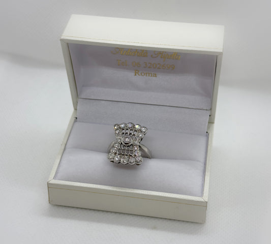 Anello Oro Bianco con Diamanti