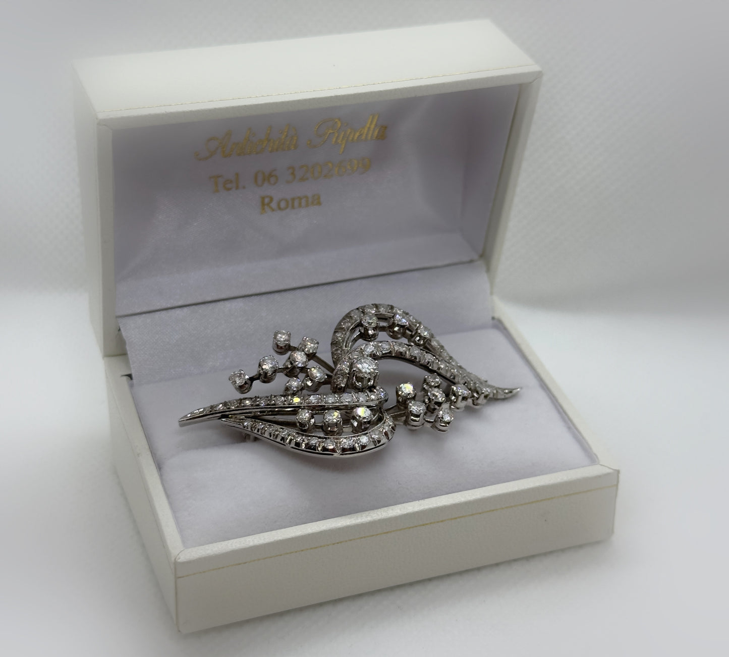 Spilla Oro Bianco e Diamanti