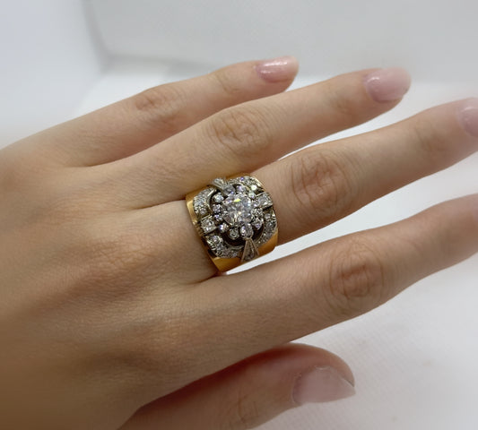 Anello Oro Giallo e Diamanti
